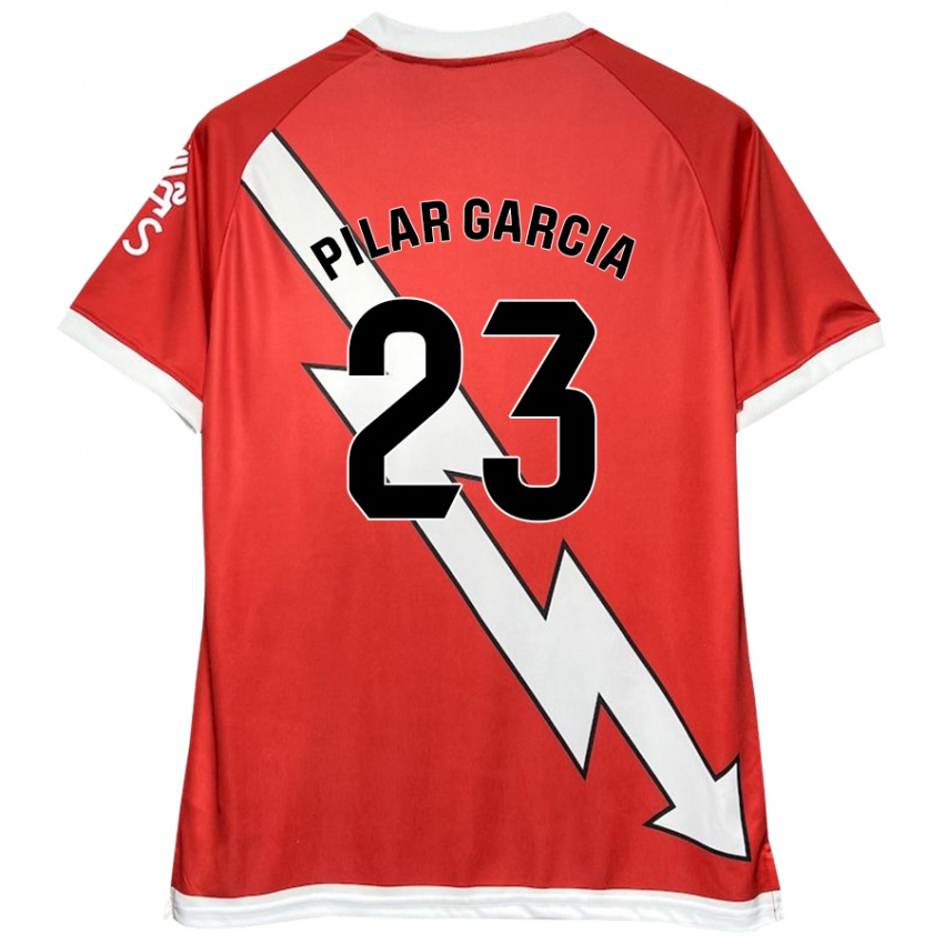 Enfant Maillot María Pilar García Villalba #23 Blanc Rouge Tenues Domicile 2024/25 T-Shirt Belgique