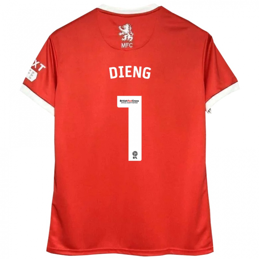 Kinder Seny Dieng #1 Rot Weiß Heimtrikot Trikot 2024/25 T-Shirt Belgien