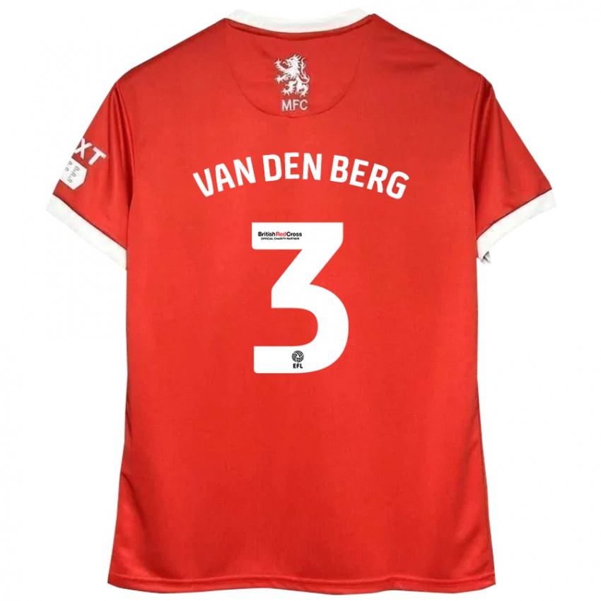 Kinder Rav Van Den Berg #3 Rot Weiß Heimtrikot Trikot 2024/25 T-Shirt Belgien