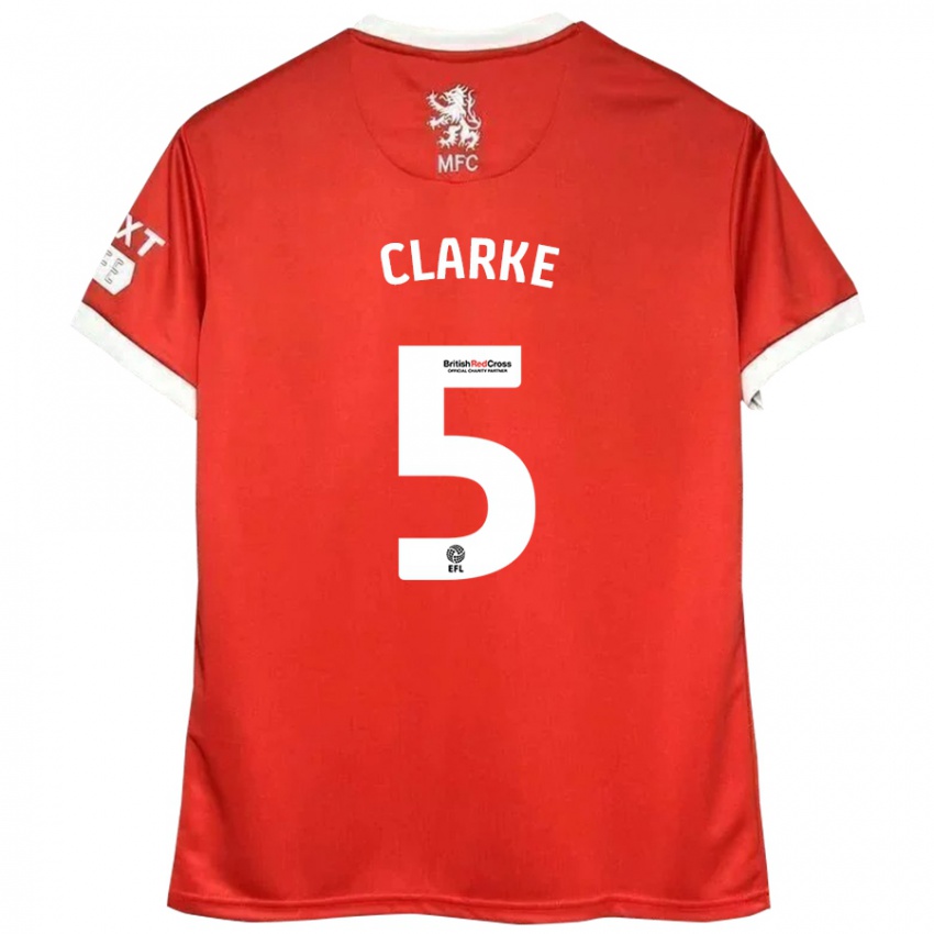 Kinderen Matt Clarke #5 Rood Wit Thuisshirt Thuistenue 2024/25 T-Shirt België