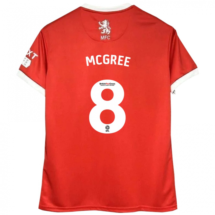 Kinderen Riley Mcgree #8 Rood Wit Thuisshirt Thuistenue 2024/25 T-Shirt België