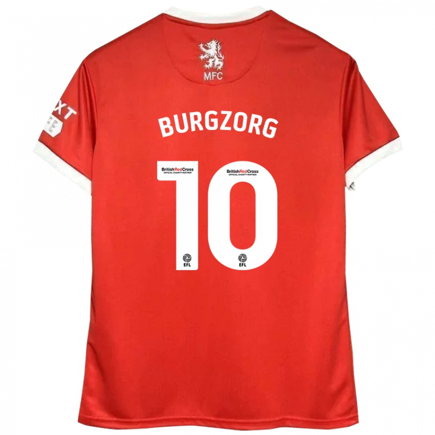 Kinderen Delano Burgzorg #10 Rood Wit Thuisshirt Thuistenue 2024/25 T-Shirt België