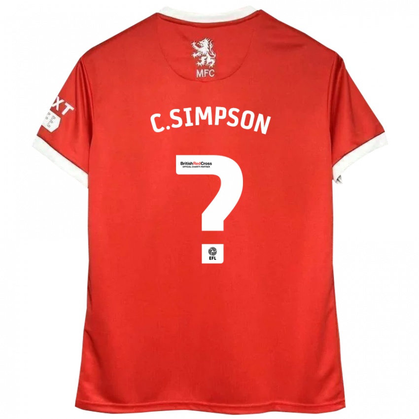 Kinderen Cameron Simpson #0 Rood Wit Thuisshirt Thuistenue 2024/25 T-Shirt België