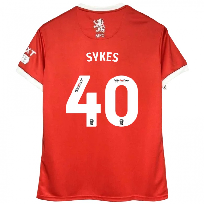 Kinderen Cain Sykes #40 Rood Wit Thuisshirt Thuistenue 2024/25 T-Shirt België