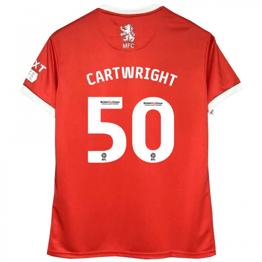 Kinderen Fin Cartwright #50 Rood Wit Thuisshirt Thuistenue 2024/25 T-Shirt België