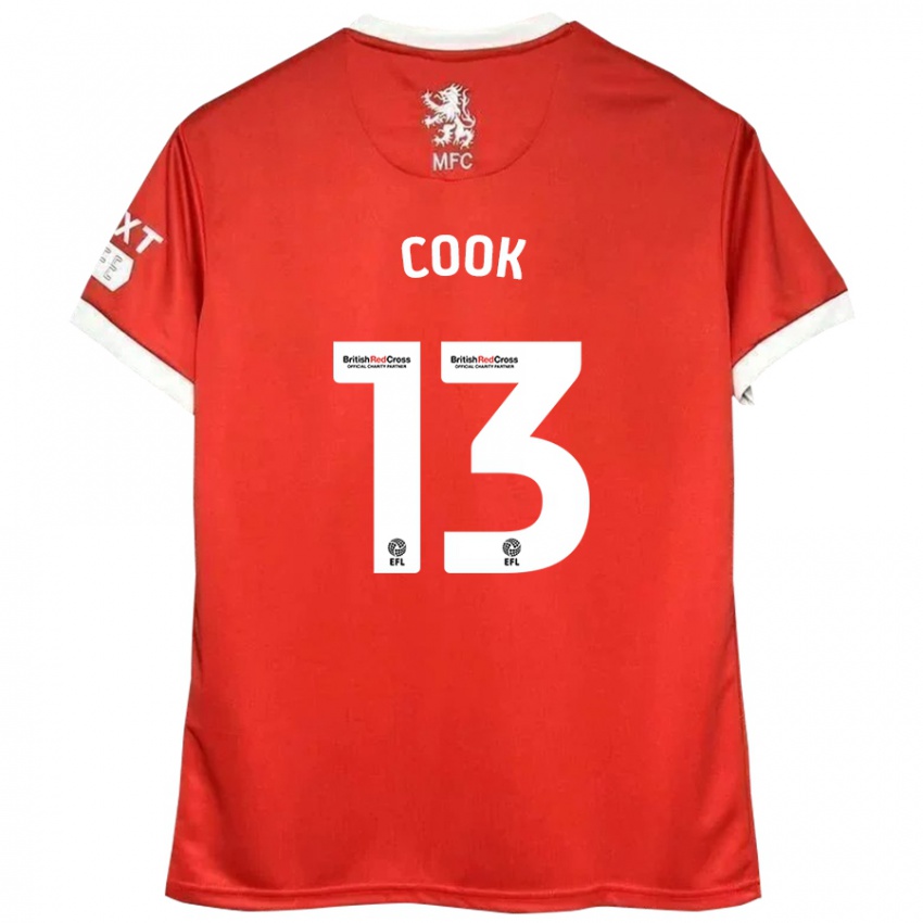 Kinderen Ruby Cook #13 Rood Wit Thuisshirt Thuistenue 2024/25 T-Shirt België