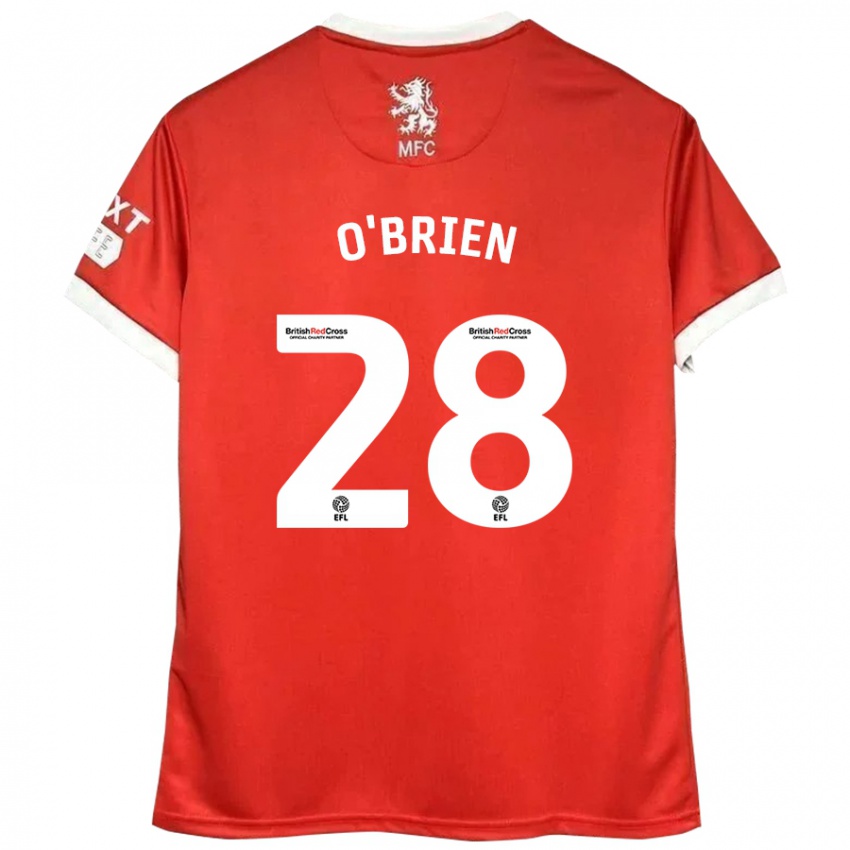 Kinderen Lewis O'brien #28 Rood Wit Thuisshirt Thuistenue 2024/25 T-Shirt België