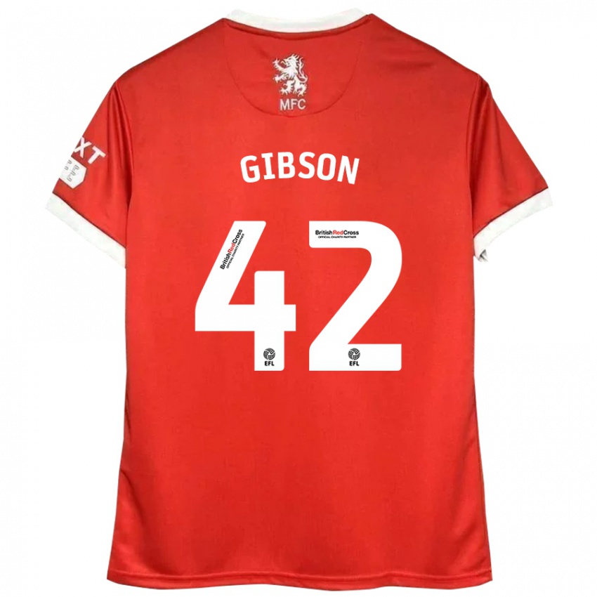 Kinder Joseph Gibson #42 Rot Weiß Heimtrikot Trikot 2024/25 T-Shirt Belgien