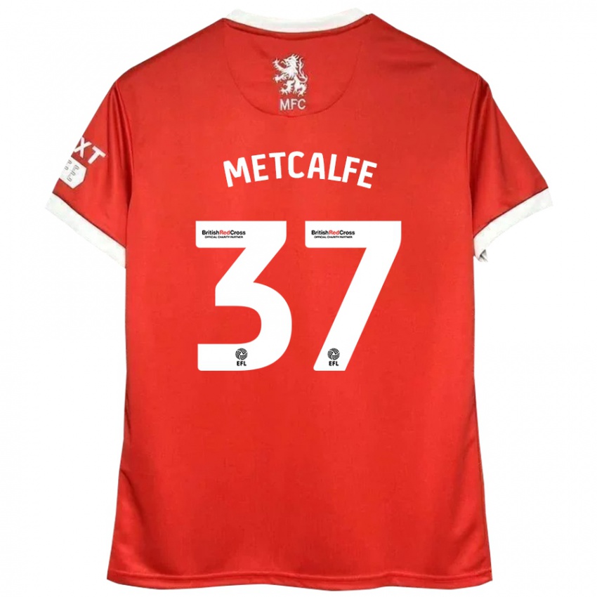 Kinderen Max Metcalfe #37 Rood Wit Thuisshirt Thuistenue 2024/25 T-Shirt België