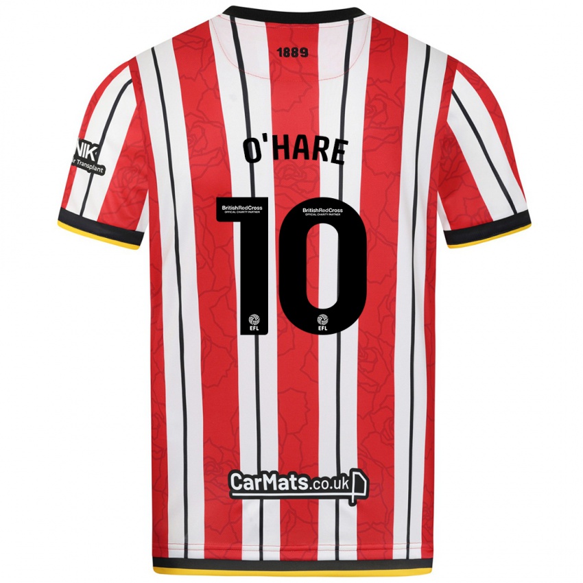 Enfant Maillot Callum O'hare #10 Rayures Blanches Rouges Tenues Domicile 2024/25 T-Shirt Belgique