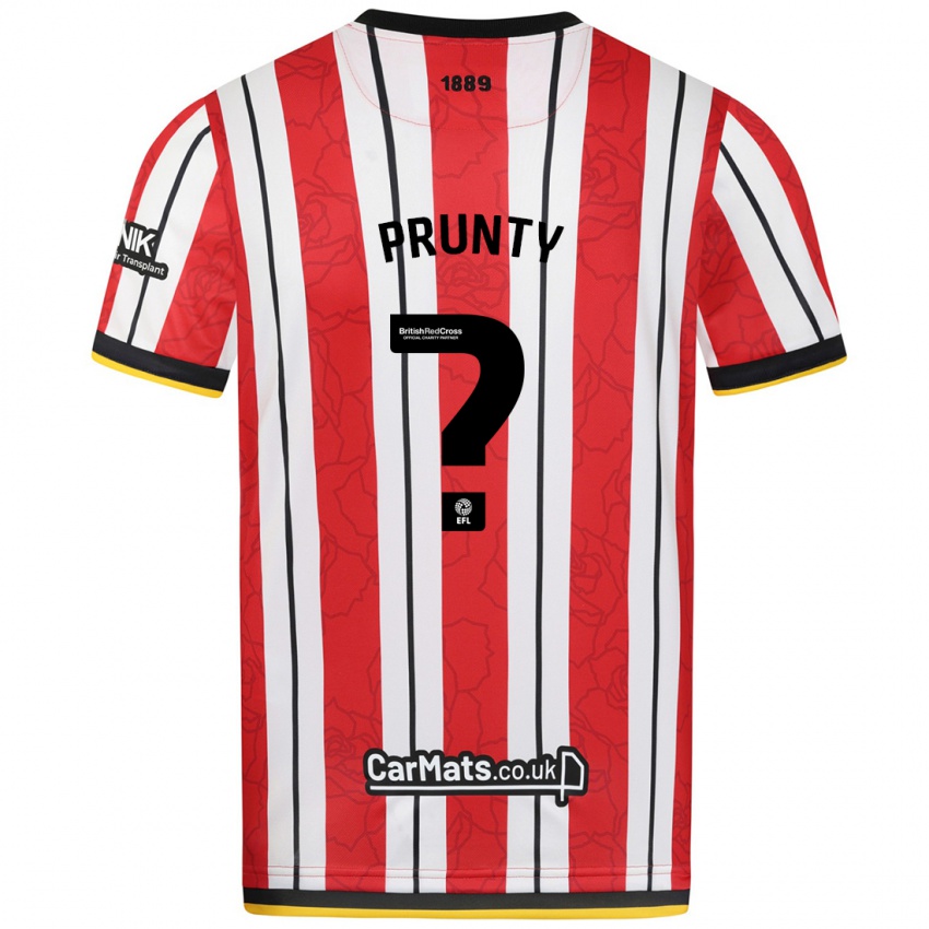 Kinderen Jayden Prunty #0 Rood Witte Strepen Thuisshirt Thuistenue 2024/25 T-Shirt België