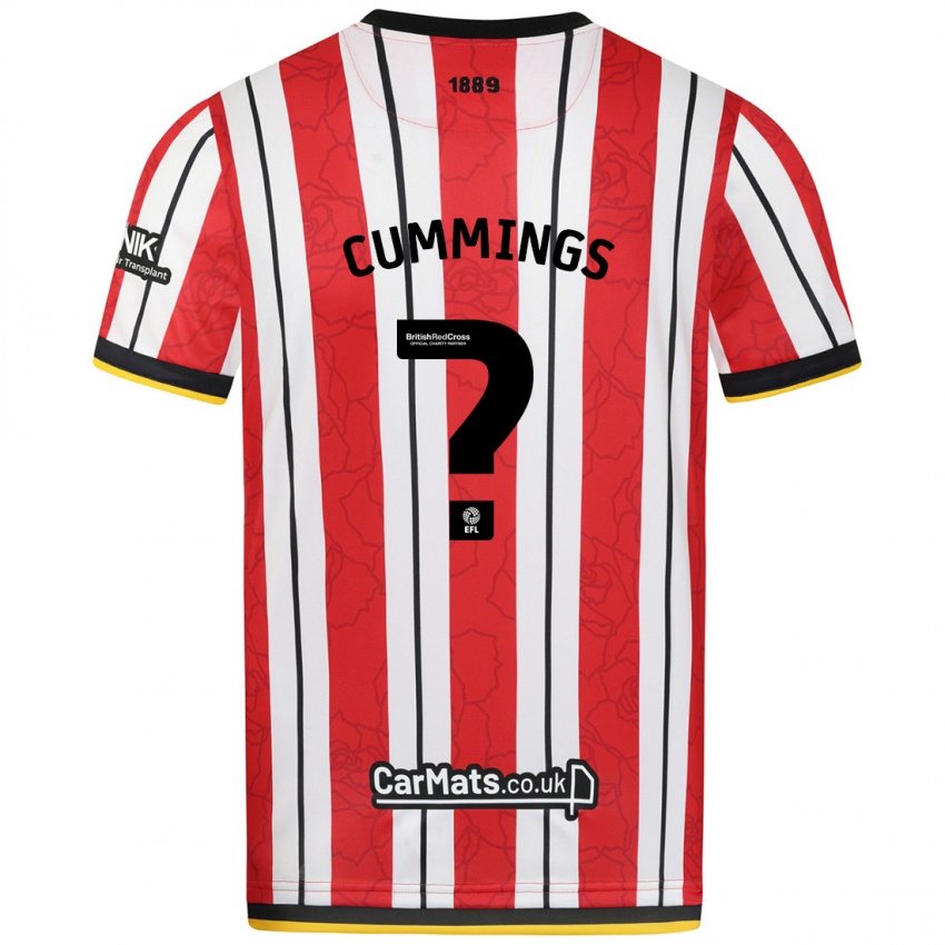 Enfant Maillot Ethan Cummings #0 Rayures Blanches Rouges Tenues Domicile 2024/25 T-Shirt Belgique