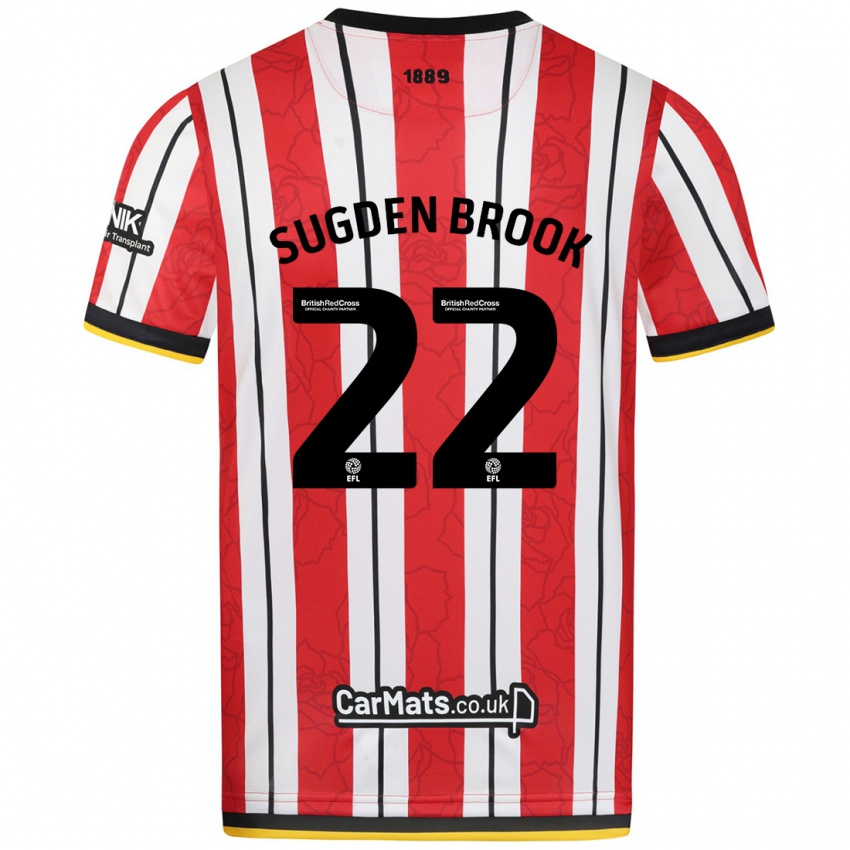 Enfant Maillot Darcie Sugden-Brook #22 Rayures Blanches Rouges Tenues Domicile 2024/25 T-Shirt Belgique