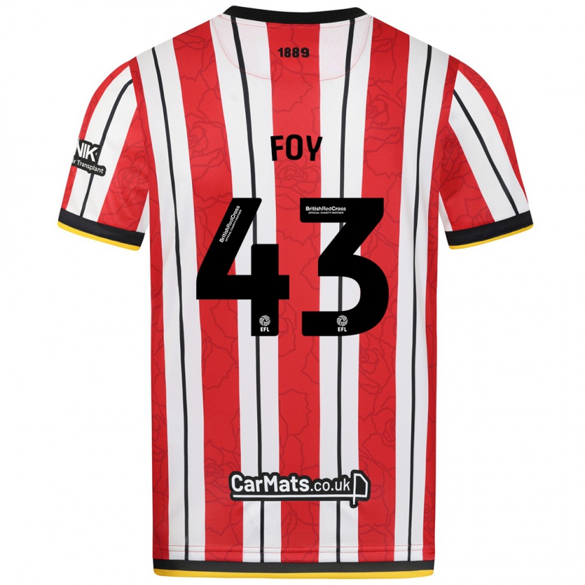 Kinderen Gus Foy #43 Rood Witte Strepen Thuisshirt Thuistenue 2024/25 T-Shirt België