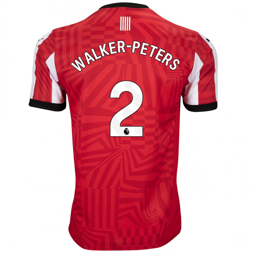 Enfant Maillot Kyle Walker-Peters #2 Rouge Blanc Tenues Domicile 2024/25 T-Shirt Belgique