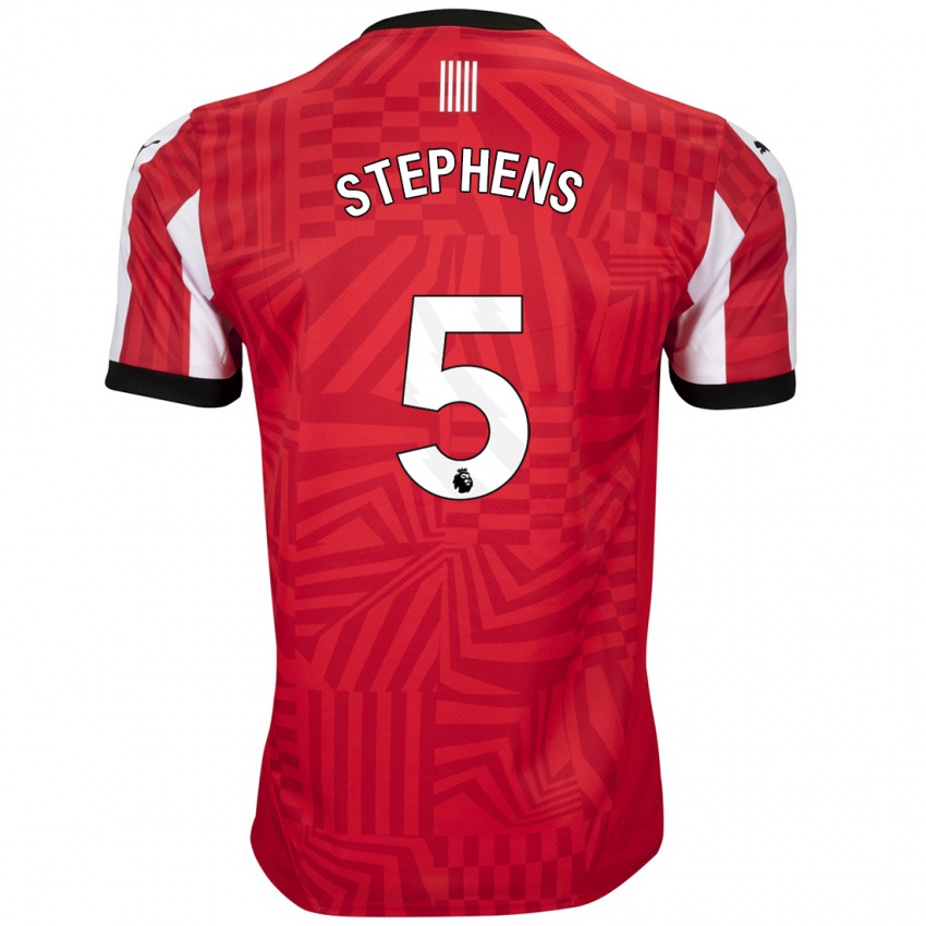 Enfant Maillot Jack Stephens #5 Rouge Blanc Tenues Domicile 2024/25 T-Shirt Belgique