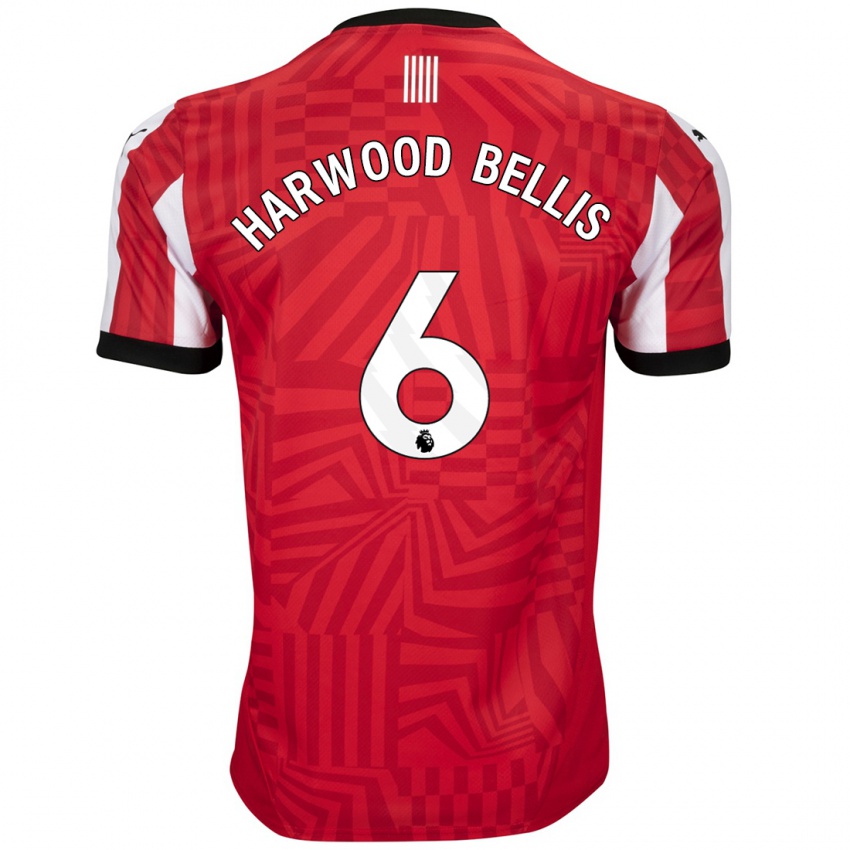 Kinderen Taylor Harwood-Bellis #6 Rood Wit Thuisshirt Thuistenue 2024/25 T-Shirt België