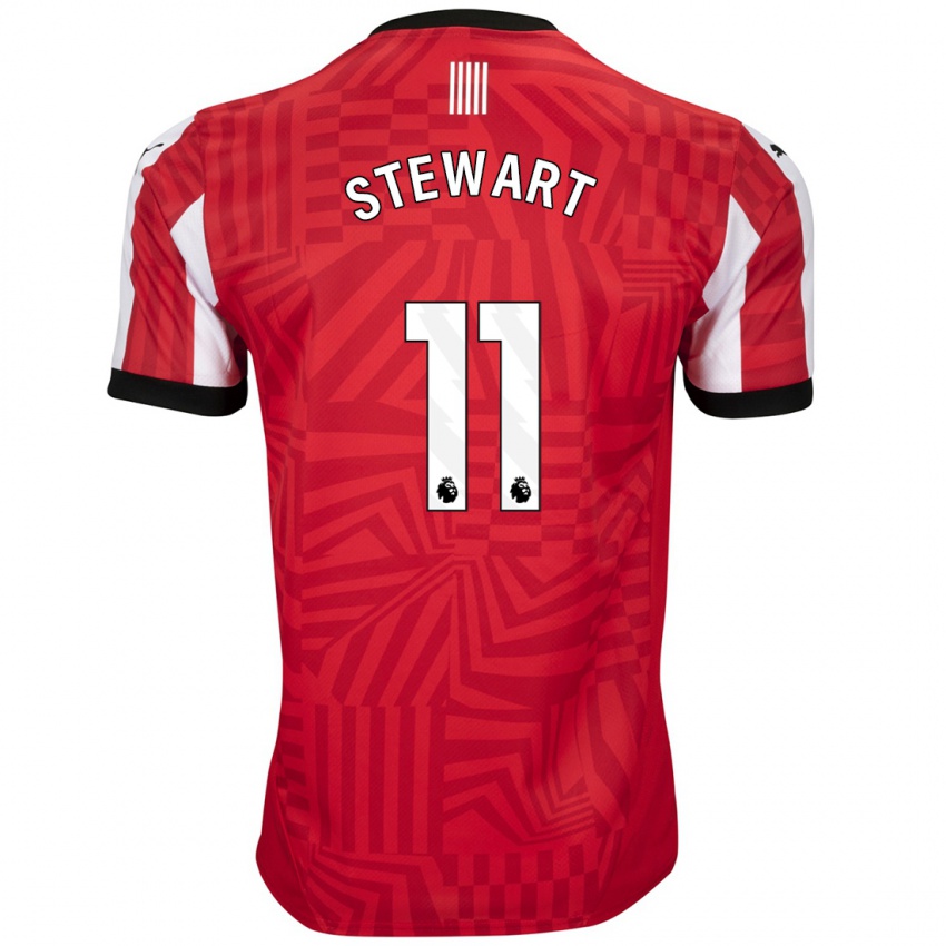 Kinderen Ross Stewart #11 Rood Wit Thuisshirt Thuistenue 2024/25 T-Shirt België