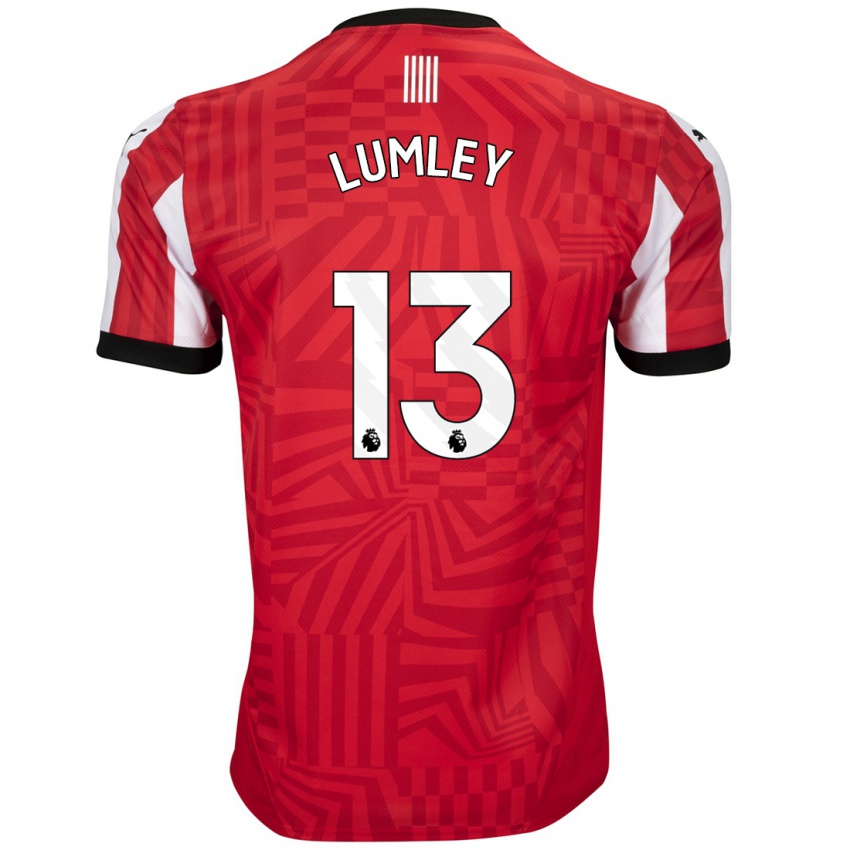 Kinderen Joe Lumley #13 Rood Wit Thuisshirt Thuistenue 2024/25 T-Shirt België