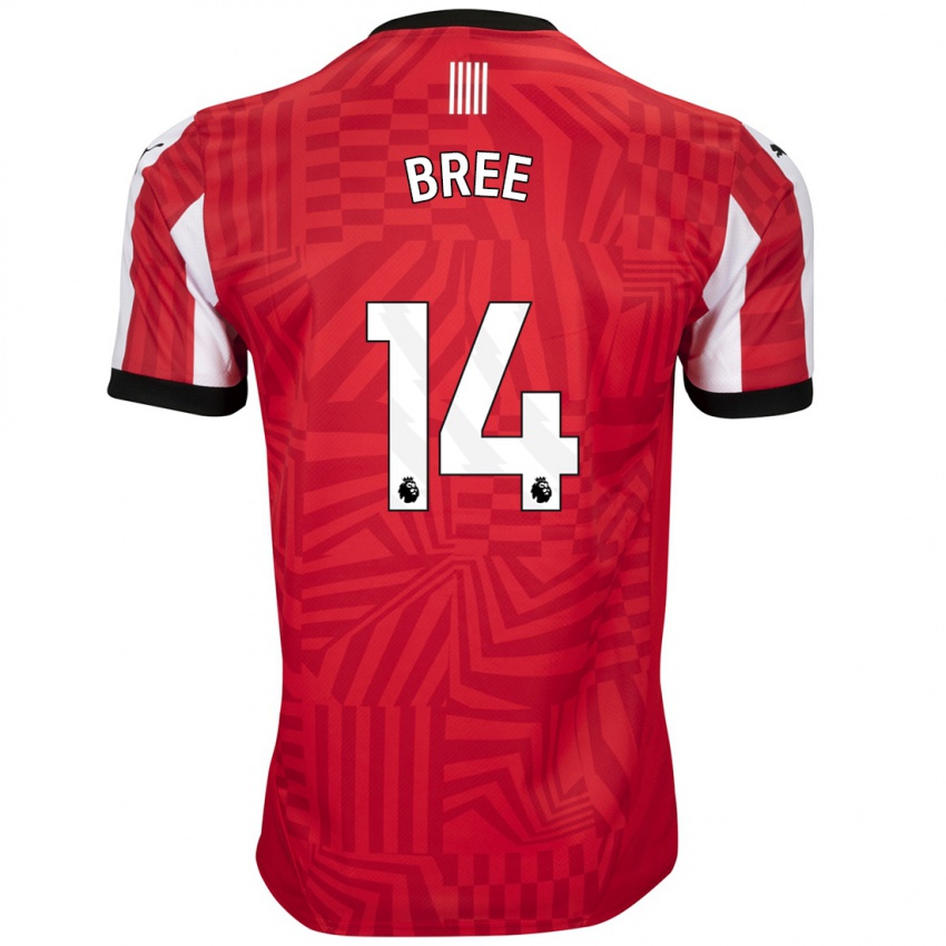 Kinderen James Bree #14 Rood Wit Thuisshirt Thuistenue 2024/25 T-Shirt België