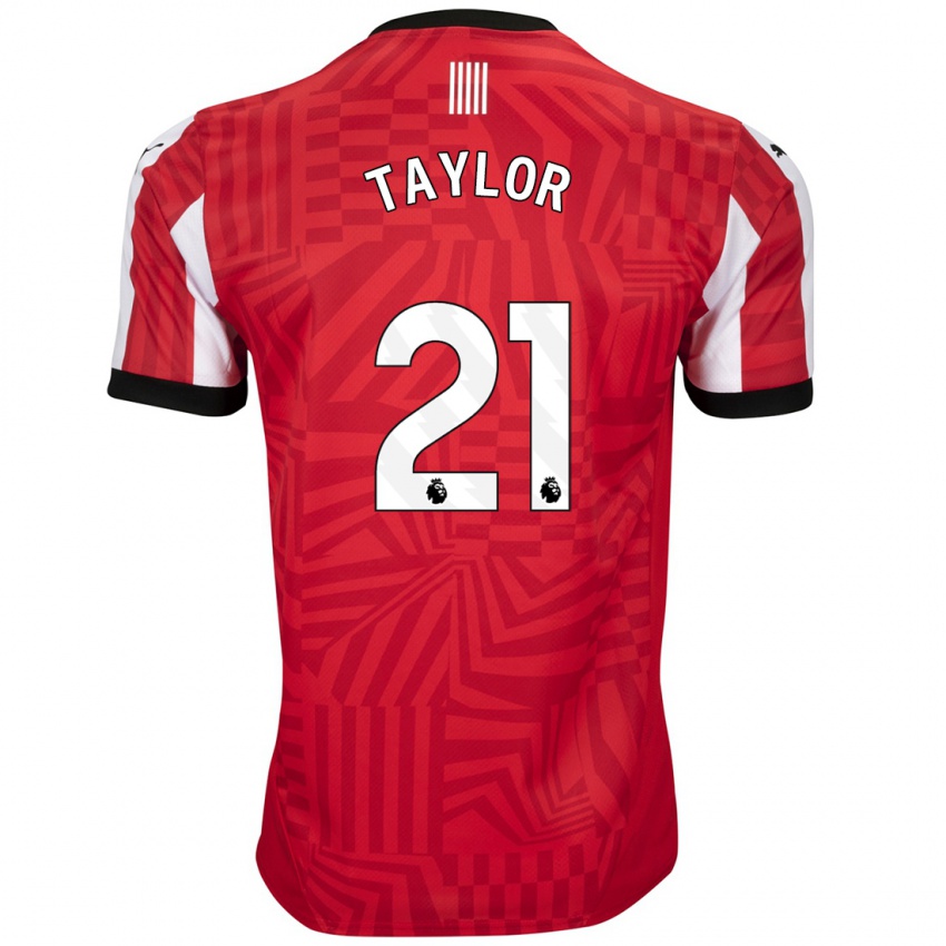 Enfant Maillot Charlie Taylor #21 Rouge Blanc Tenues Domicile 2024/25 T-Shirt Belgique