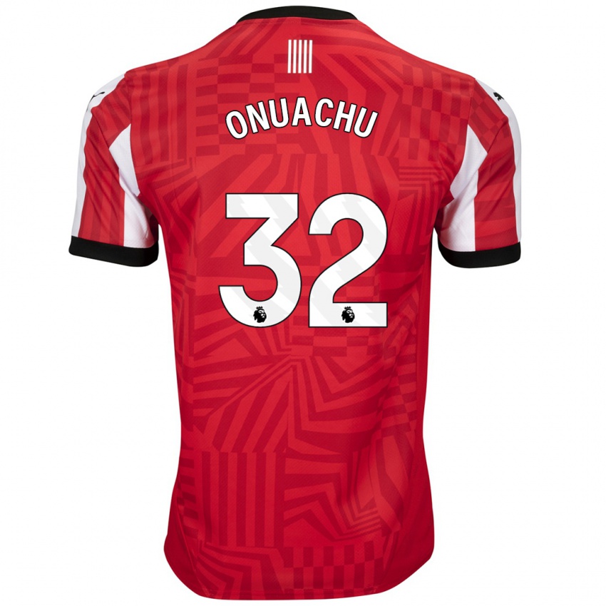 Enfant Maillot Paul Onuachu #32 Rouge Blanc Tenues Domicile 2024/25 T-Shirt Belgique