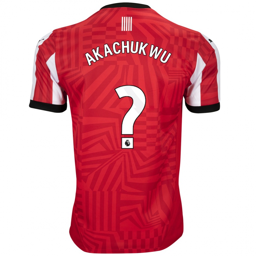 Enfant Maillot Romeo Akachukwu #0 Rouge Blanc Tenues Domicile 2024/25 T-Shirt Belgique