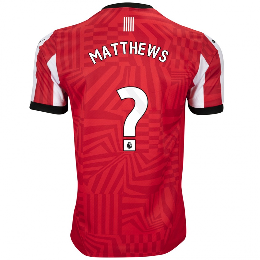 Enfant Maillot Abdulhalim Okonola-Matthews #0 Rouge Blanc Tenues Domicile 2024/25 T-Shirt Belgique