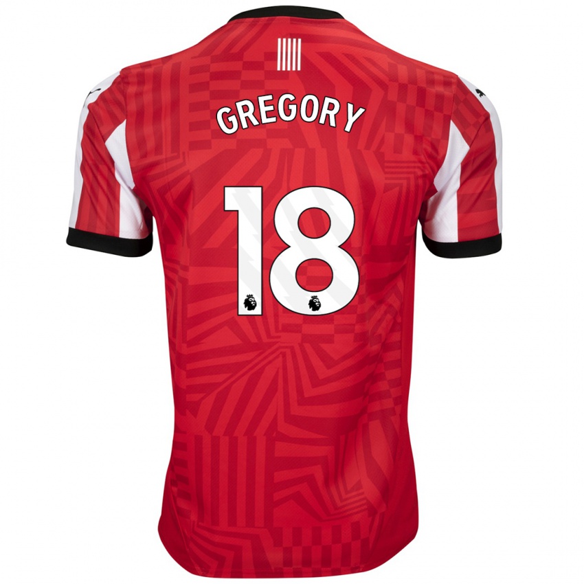 Enfant Maillot Freya Gregory #18 Rouge Blanc Tenues Domicile 2024/25 T-Shirt Belgique