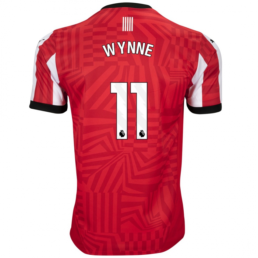 Enfant Maillot Megan Wynne #11 Rouge Blanc Tenues Domicile 2024/25 T-Shirt Belgique