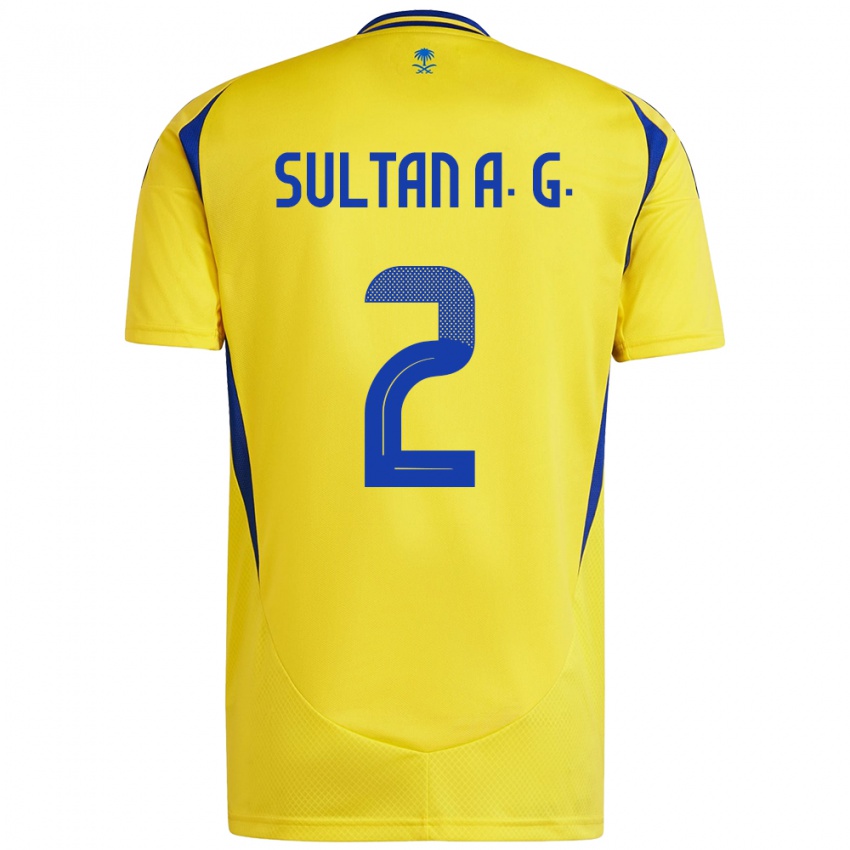 Kinderen Sultan Al-Ghannam #2 Geel Blauw Thuisshirt Thuistenue 2024/25 T-Shirt België