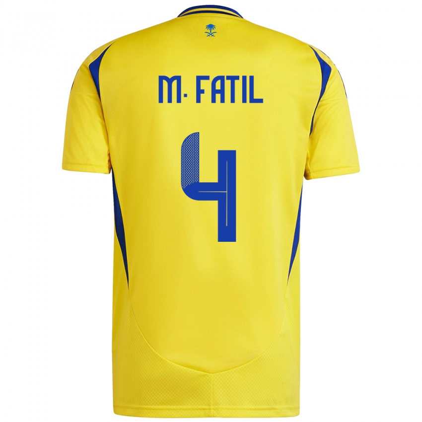 Kinderen Mohammed Al-Fatil #4 Geel Blauw Thuisshirt Thuistenue 2024/25 T-Shirt België