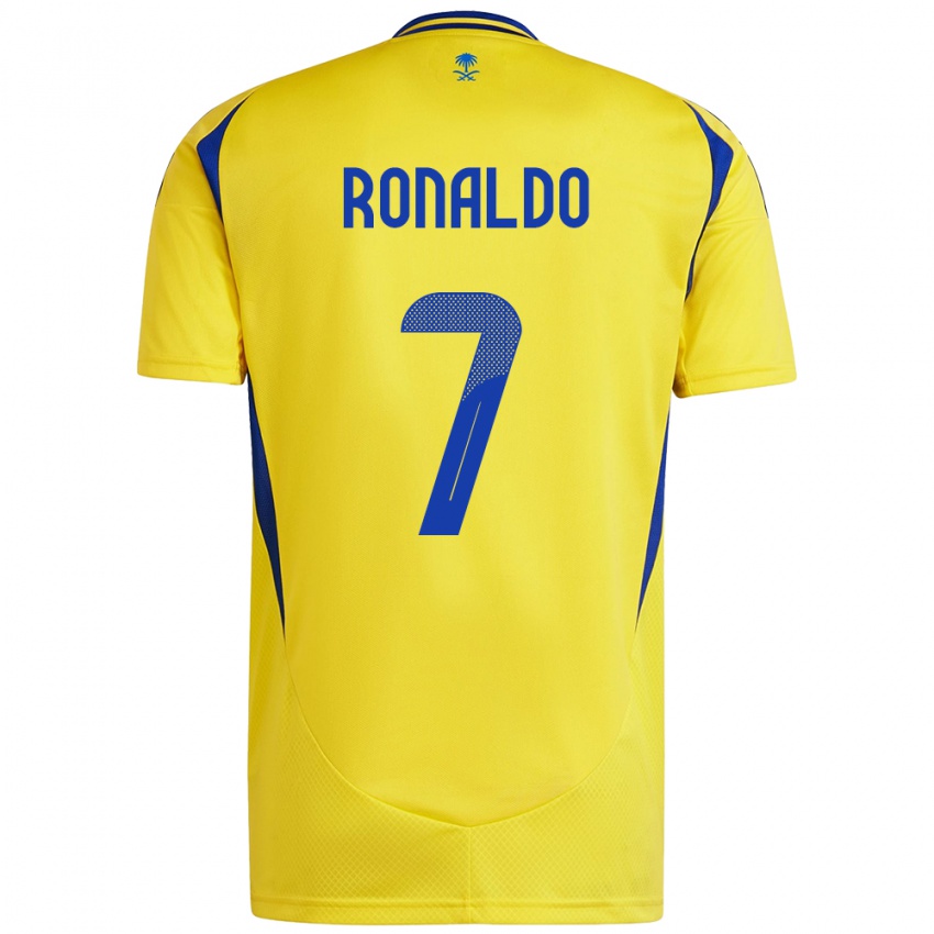 Kinderen Cristiano Ronaldo #7 Geel Blauw Thuisshirt Thuistenue 2024/25 T-Shirt België