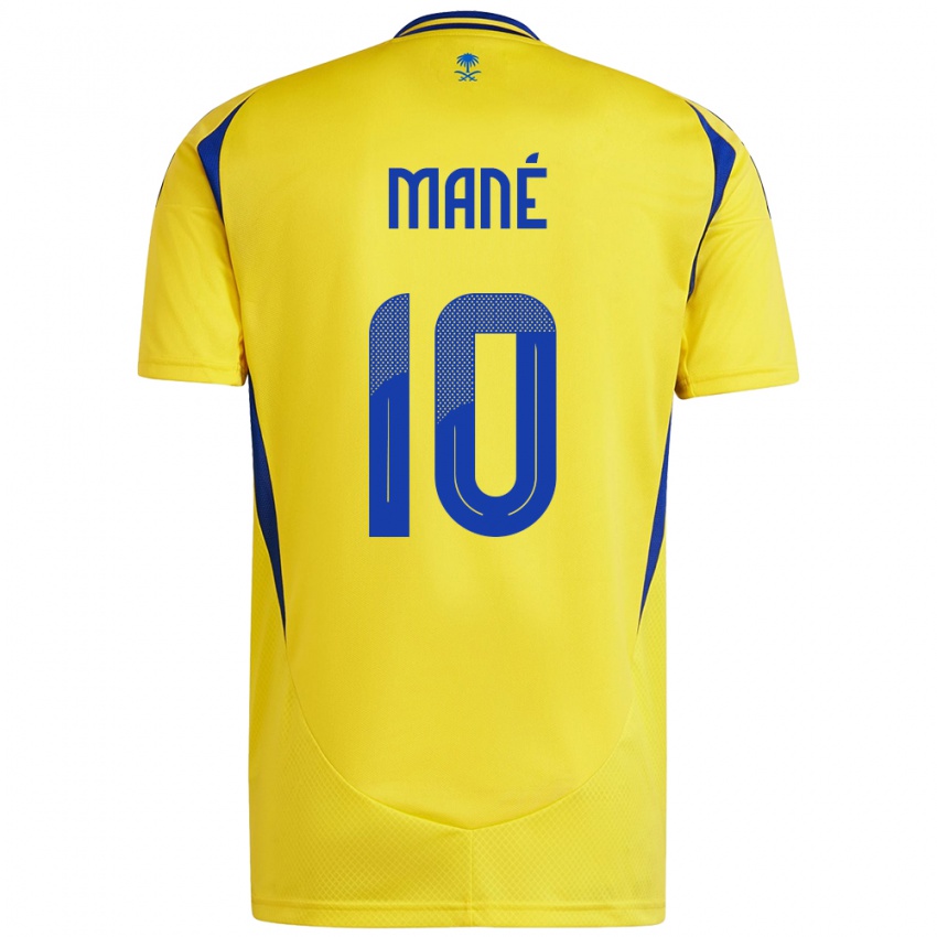 Kinderen Sadio Mane #10 Geel Blauw Thuisshirt Thuistenue 2024/25 T-Shirt België