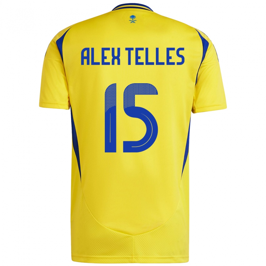 Kinderen Alex Telles #15 Geel Blauw Thuisshirt Thuistenue 2024/25 T-Shirt België