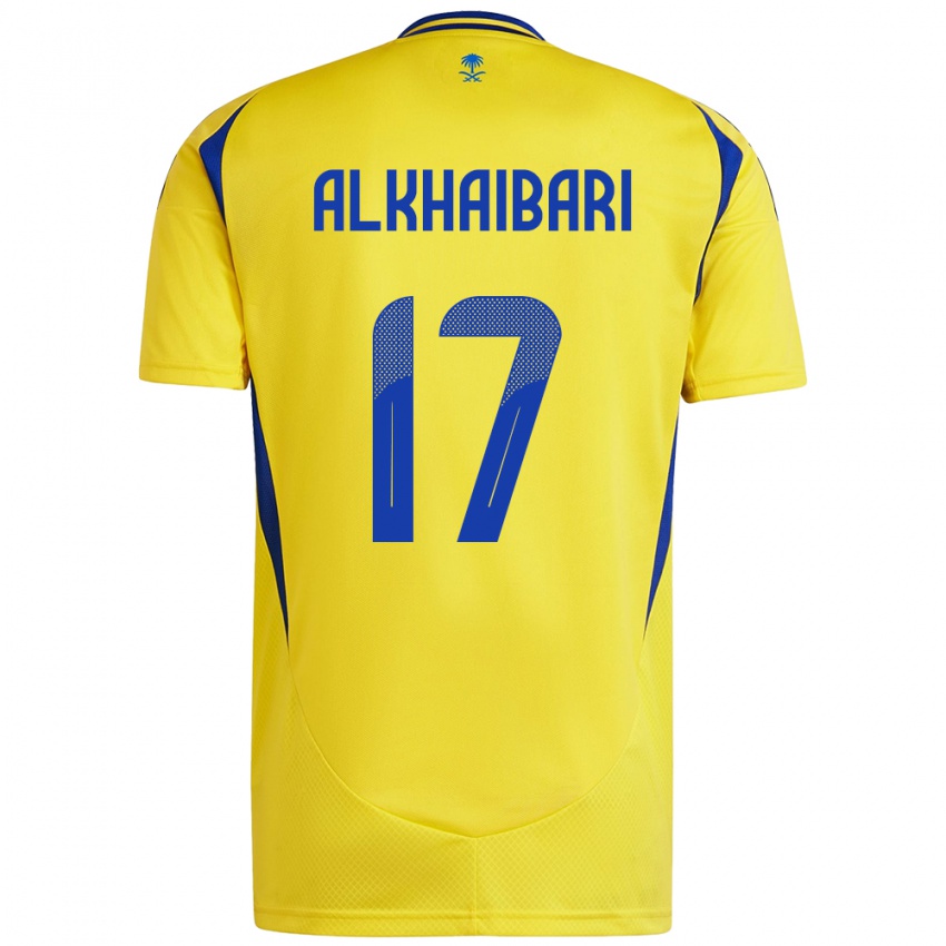 Kinderen Abdullah Al-Khaibari #17 Geel Blauw Thuisshirt Thuistenue 2024/25 T-Shirt België