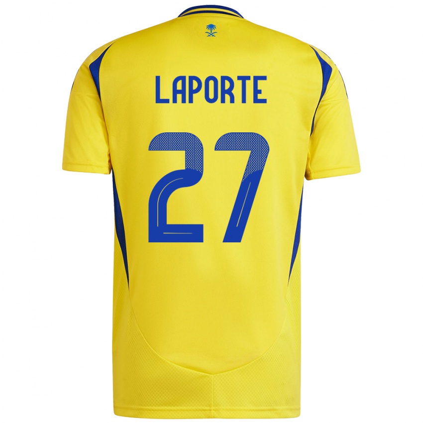 Kinderen Aymeric Laporte #27 Geel Blauw Thuisshirt Thuistenue 2024/25 T-Shirt België