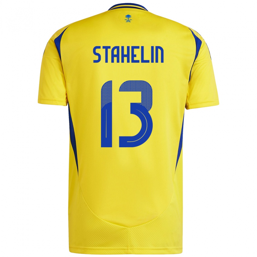 Kinderen Izabela Stahelin #13 Geel Blauw Thuisshirt Thuistenue 2024/25 T-Shirt België