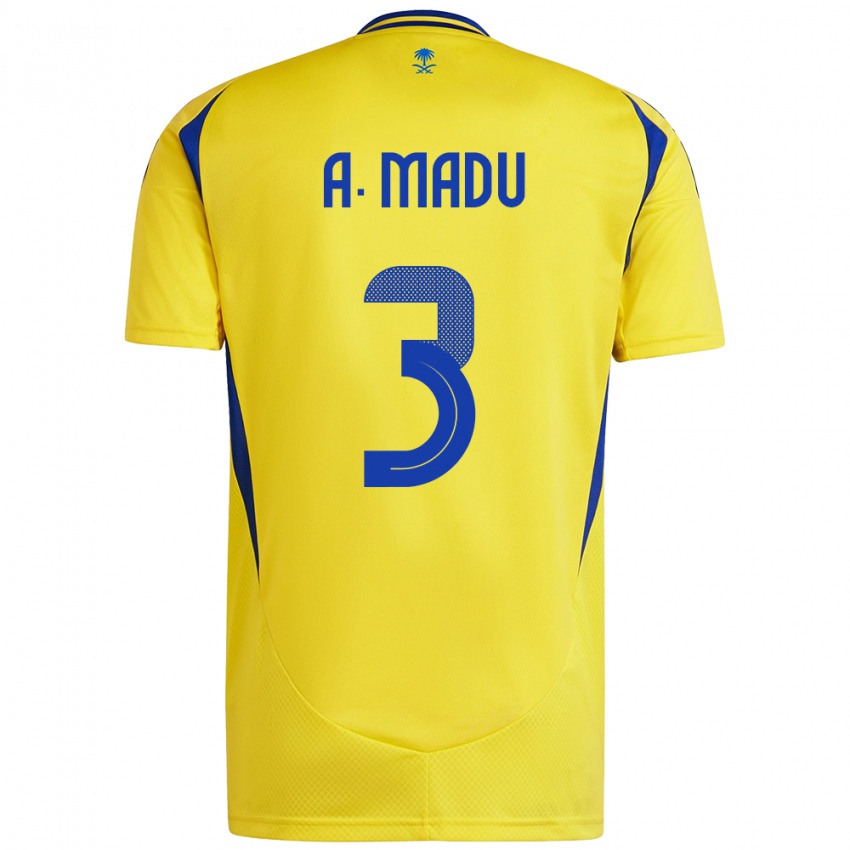 Kinderen Abdullah Madu #3 Geel Blauw Thuisshirt Thuistenue 2024/25 T-Shirt België