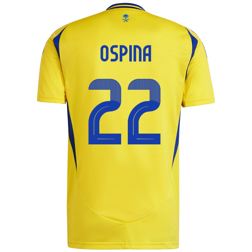 Kinderen David Ospina #22 Geel Blauw Thuisshirt Thuistenue 2024/25 T-Shirt België