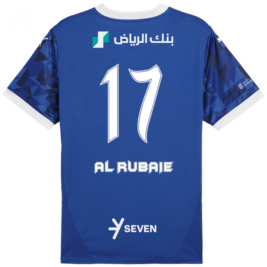 Enfant Maillot Mohammed Al-Rubaie #17 Bleu Foncé Blanc Tenues Domicile 2024/25 T-Shirt Belgique