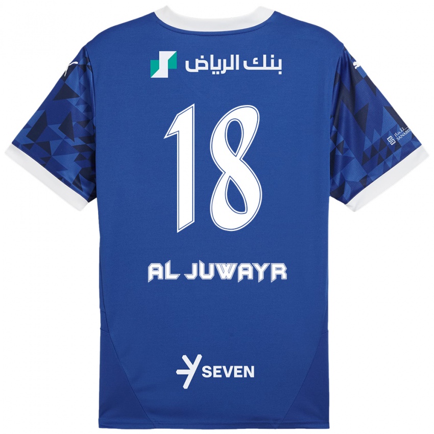 Enfant Maillot Musab Al-Juwayr #18 Bleu Foncé Blanc Tenues Domicile 2024/25 T-Shirt Belgique