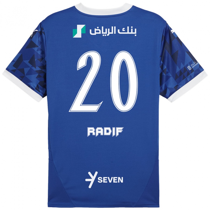 Enfant Maillot Abdullah Radif #20 Bleu Foncé Blanc Tenues Domicile 2024/25 T-Shirt Belgique