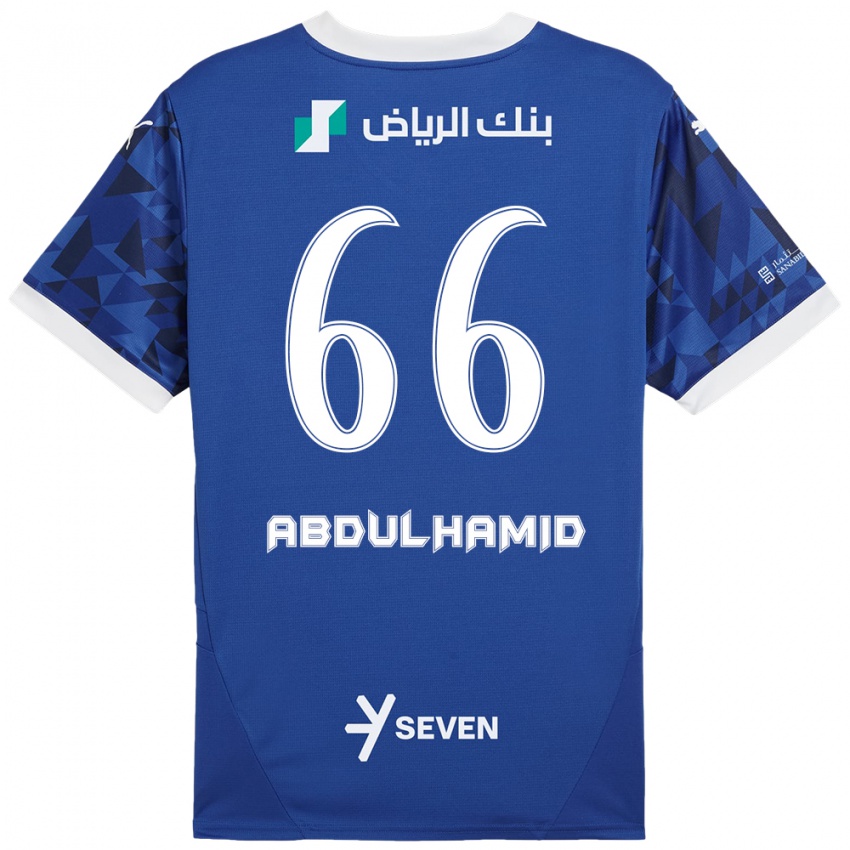 Enfant Maillot Saud Abdulhamid #66 Bleu Foncé Blanc Tenues Domicile 2024/25 T-Shirt Belgique