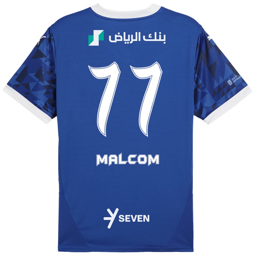 Enfant Maillot Malcom #77 Bleu Foncé Blanc Tenues Domicile 2024/25 T-Shirt Belgique