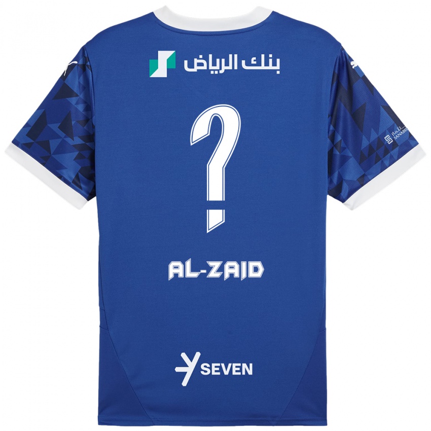 Enfant Maillot Suhayb Al-Zaid #0 Bleu Foncé Blanc Tenues Domicile 2024/25 T-Shirt Belgique