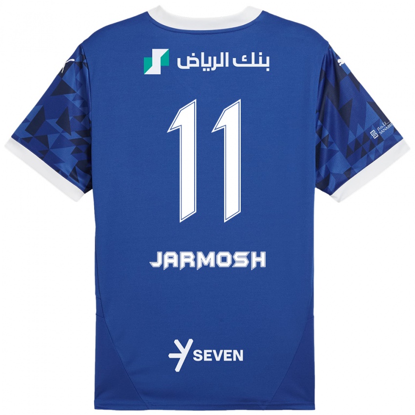 Enfant Maillot Abdulaziz Jarmosh #11 Bleu Foncé Blanc Tenues Domicile 2024/25 T-Shirt Belgique