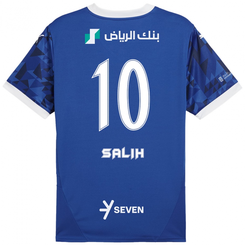 Enfant Maillot Zakia Salih #10 Bleu Foncé Blanc Tenues Domicile 2024/25 T-Shirt Belgique