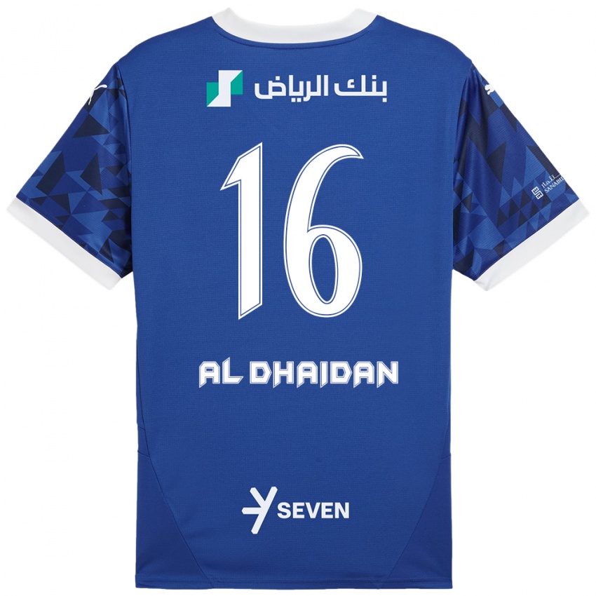 Enfant Maillot Nadia Al-Dhaidan #16 Bleu Foncé Blanc Tenues Domicile 2024/25 T-Shirt Belgique