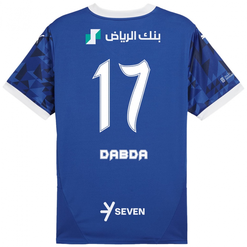 Enfant Maillot Claudia Dabda #17 Bleu Foncé Blanc Tenues Domicile 2024/25 T-Shirt Belgique